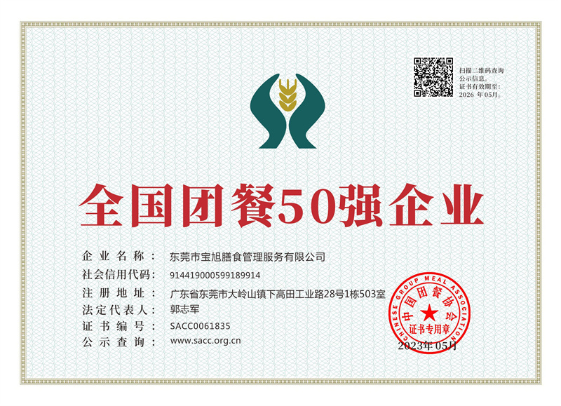 全国团餐50强企业